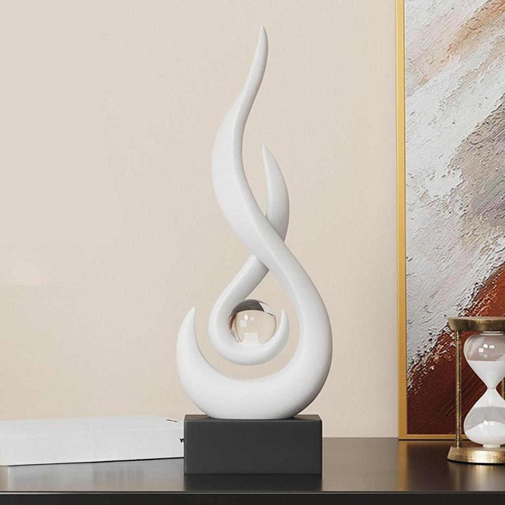 Abstrakt Ildstatue Skrivebordspynt Håndverk Samleobjekter Kreativt Design Resin Flamme Figur Moderne