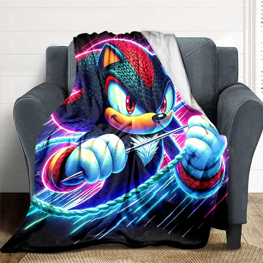 1 stuks Shadow Sonic Flanellen Deken, Zacht Huidvriendelijk met Digitale Print, Diverse Maten Verkrijgbaar voor Familie, Vrienden, Verjaardag