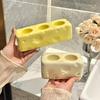 2pack ceramic toothbrush and toothpaste rack,cream style cheese shape sink,electric toothbrush,toothpaste rack,storage rack base bracket storage rack