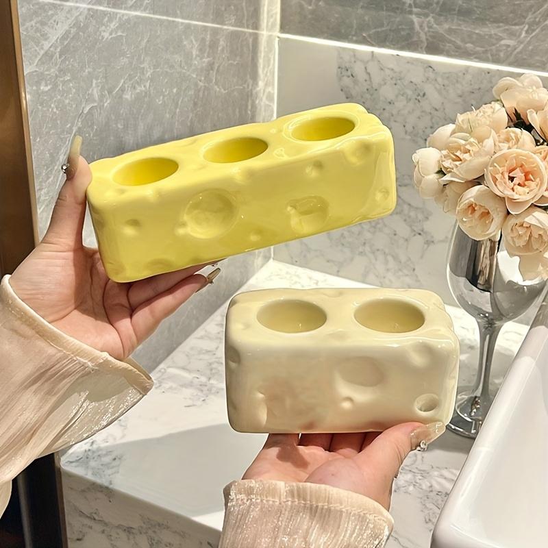 2pack ceramic toothbrush and toothpaste rack,cream style cheese shape sink,electric toothbrush,toothpaste rack,storage rack base bracket storage rack