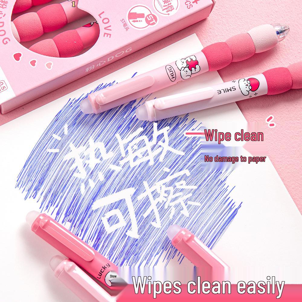 Gold Erasable 0.5mm Gradient Pen with Sponge Sleeve for Easy Erasing - Ideal for Primary Students