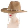 Chapeaux Panama d'été pour femmes avec longue chaîne de coquillage conque Chapeaux Jazz en paille Bohème Chapeau de soleil Chapeaux Fedora Vintage pour hommes Chapeaux de créateur