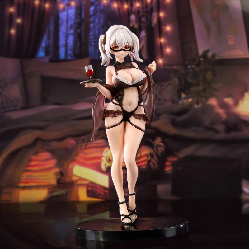 26cm Anime Shiny Series Waitress Cynthia Figure Hentai Adult Toys Female Action Figure Toys Hobbies Girl Sexy Girl Figurine