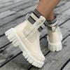 Women's Chunky Boots, Fashion Knit Stitching Ankle Boots, Women's Comfort Boots