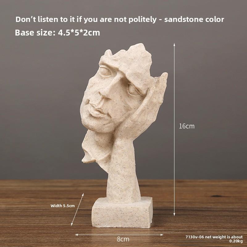 Figurine Mask Abstract Resin Sculpture For Living Room Office Gift Decoration