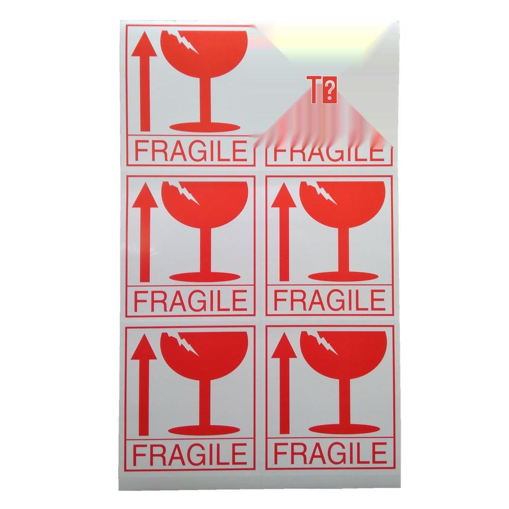 English Fragile Warning Sticker - Express Logistics Adhesive Label