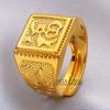 Lucky Stylish Square Wealth Mens Ring Adjustable Gold Plated Accessory Fashion