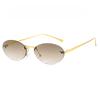 Cat Eye Sun Glasses Female Outdoor Shopping Shades Rimless Driving Eyewear Glasses Retro Oval Sun Glasses Shades UV400