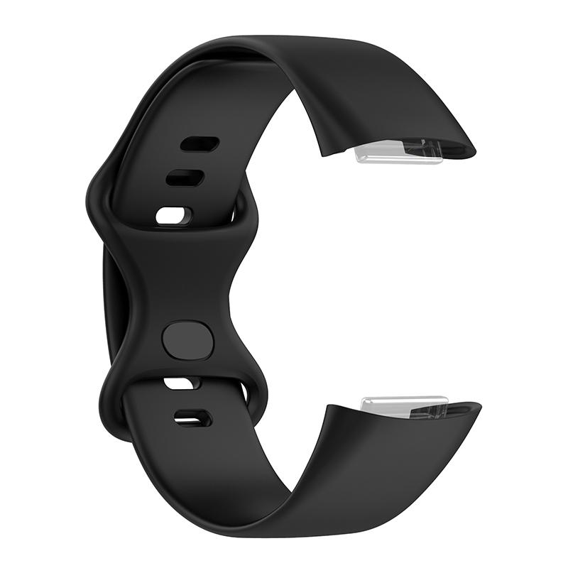 Soft Silicone Watch Band Wristband Sports Bracelet Breathable Strap for Fitbit Charge 6/5 Size: S