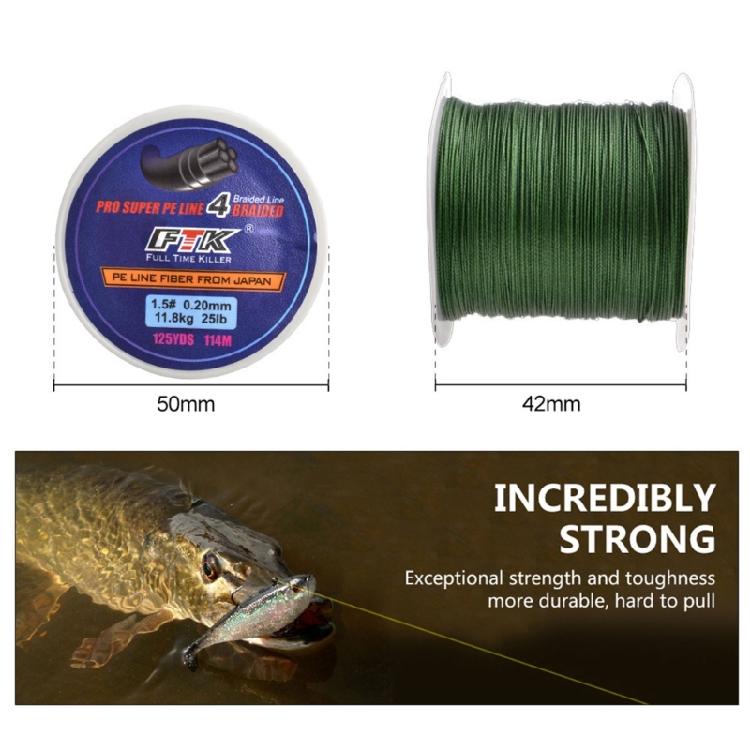 Braided Line 8lb-35lb 4 Wire Fast Water Cutting Fishing Line 4 Strands 124 Yards Braided Fishing Line Abrasion Resistant