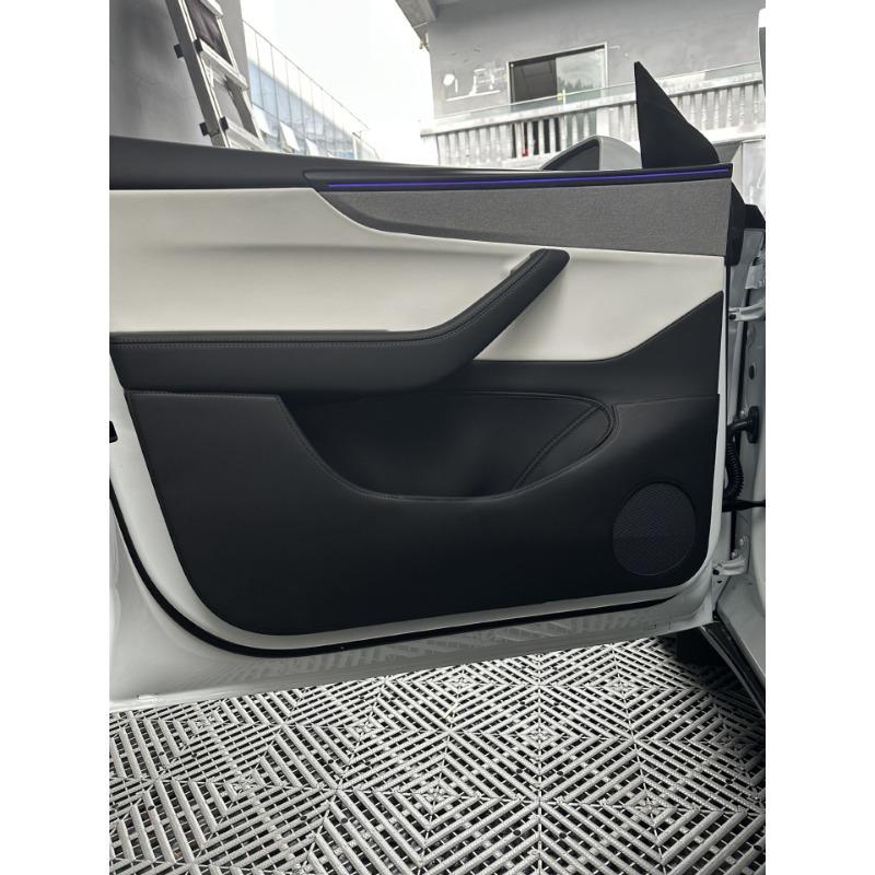 For Tesla Model Y Juniper 2025 Car Door Anti-Kick Pad Leather Sticker Trim Side Door Sill Protector Cover Interior Decoration