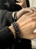 Bracelet Jewelry, Black Gallstone, Volcanic Stone, Wooden Beads, Multi-layer Men's Bracelet Combination Set, Elastic Bracelet.