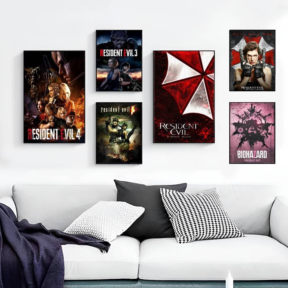 Game R-resident Evil Anime Posters Sticky Whitepaper Sticker DIY Room Bar Cafe Kawaii Room Decor