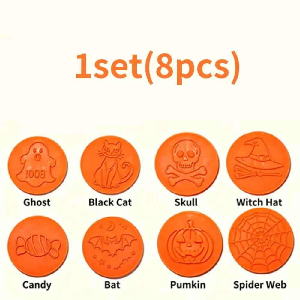 3D Embossing Halloween Cookie Cutters Set Creative Pumpkin Emboss Stamps Cookie Decorating