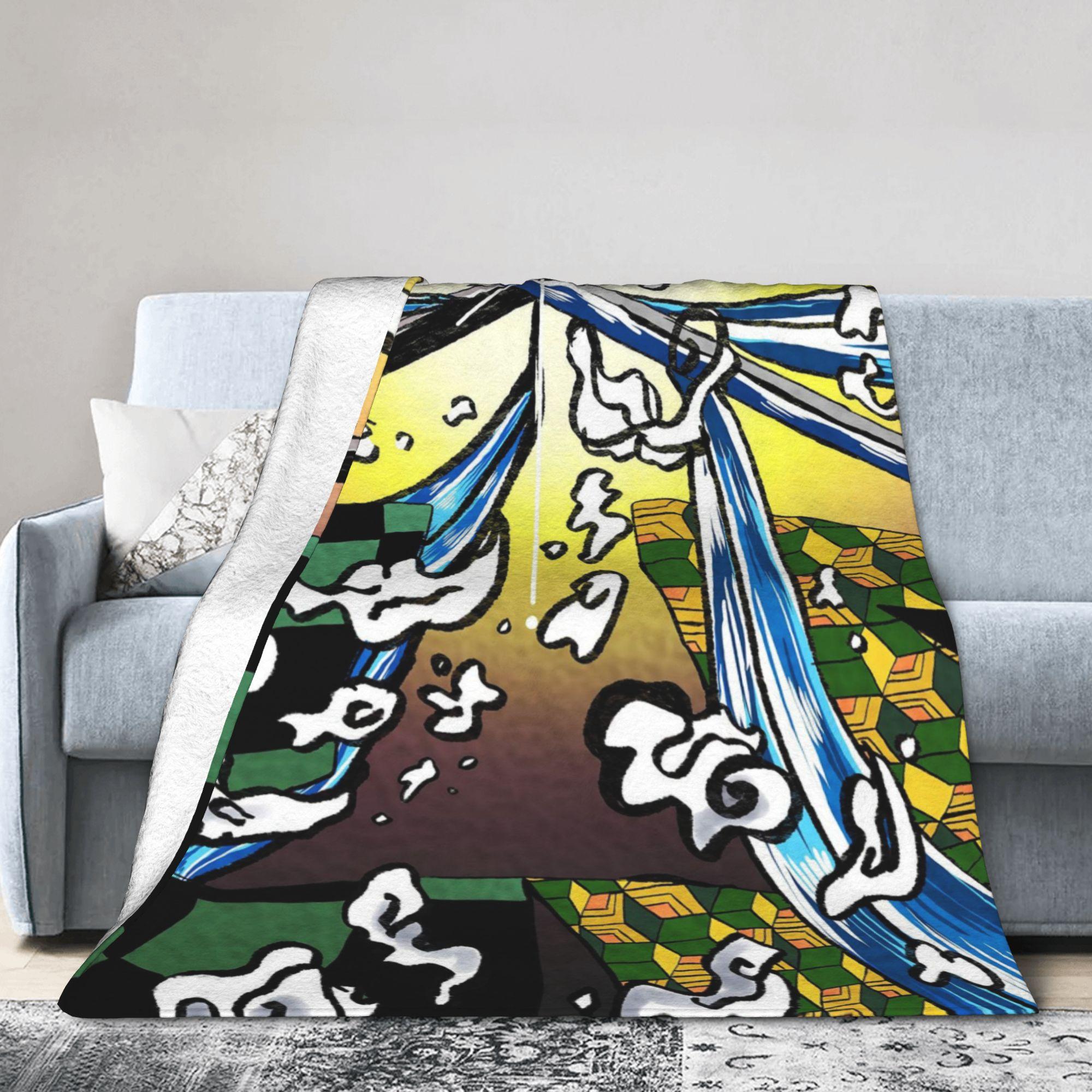 

Kimetsu No Yaiba Blankets Flannel Agatsuma Zenitsu Anime Soft Throw Blanket for Bed Bed Rug 30x40in