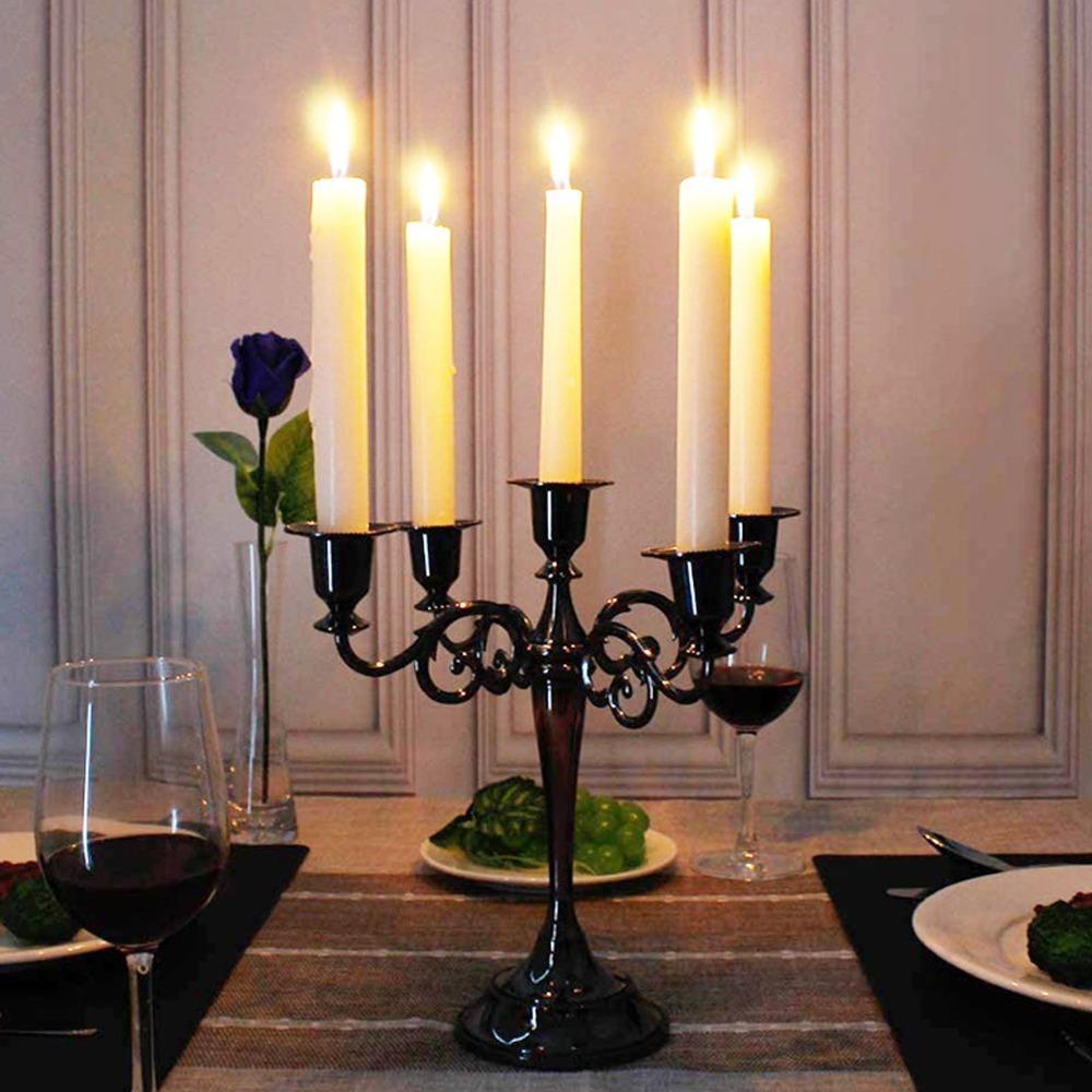 5 Arm Five Arm Iron Candlestick Holder Iron Retro Iron Tabletop Candelabra Holiday Party