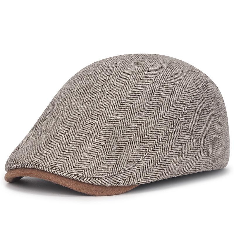 

British Men s Winter Herringbone Newsboy Cap - Retro Flat Beret for Large Head Sizes Adjustable кавовий