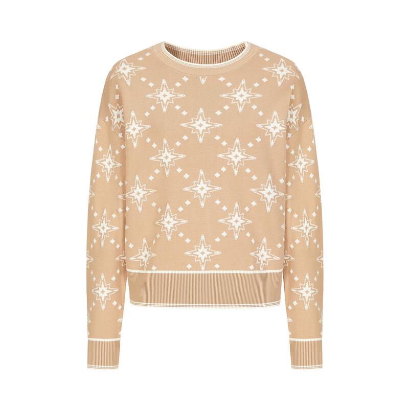 JUZUI Women's Fashion Jacquard Knit Sweater