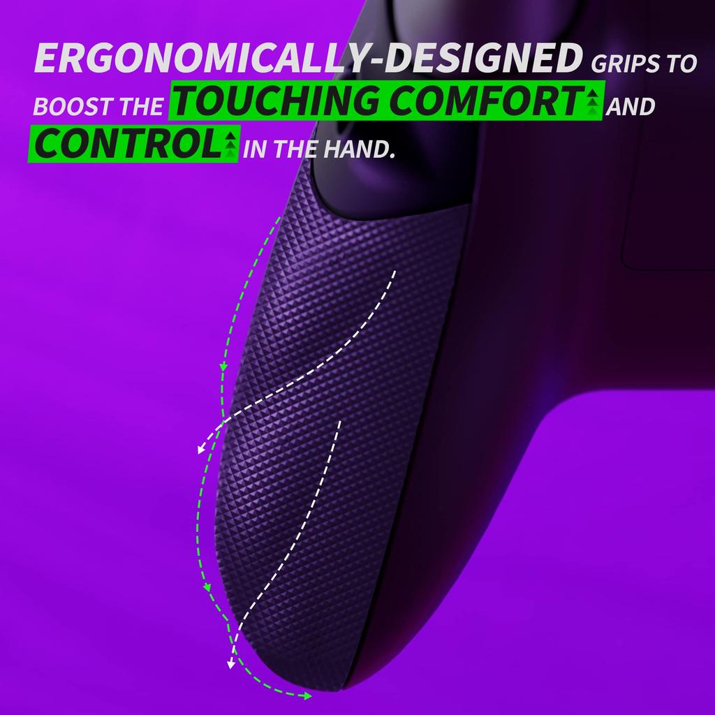 eXtremeRate Flexor Clicky Rubberized Side Rail Grip Trigger Stop Kit for Xbox Series X S Diamond Textured Ergonomic Trigger Stopper Handle Grip for