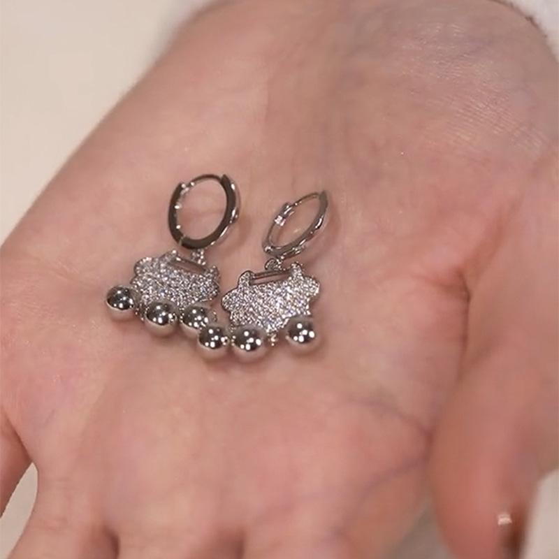 One Step At A Time, Ruyi Safe Lock Earrings, Ear Buckles, Women's Design Sense of Light Luxury Summer