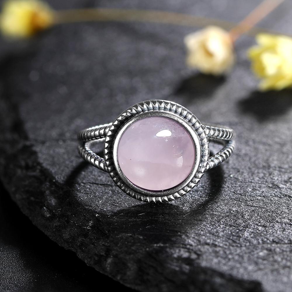 CopperRings With 10MM Round Natural Moonstones Women's Wedding Party Anniversary Fine Jewelry Ring