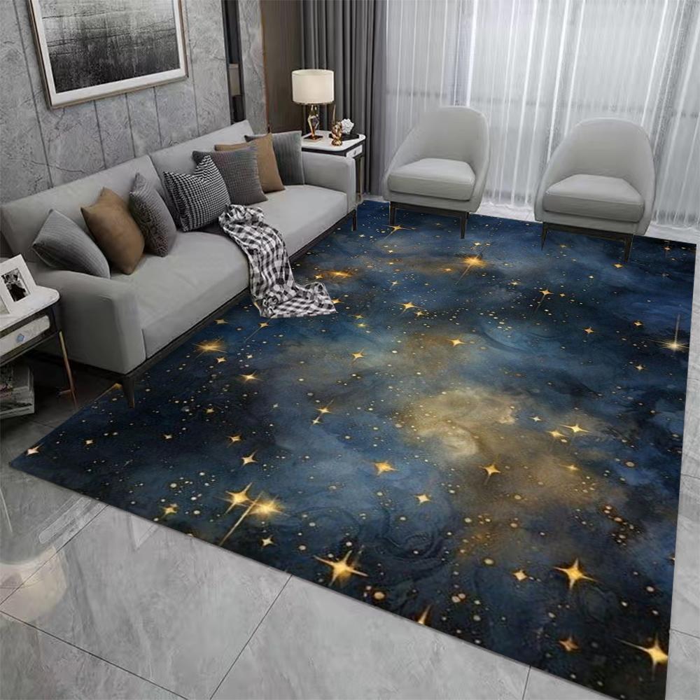 Night Sky Rug Moon and Stars Pattern Stars Pattern Stars Rug Moon Pattern Moon Rug Moon Decor Starry Night Rug Home Decoration