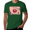 Red Lips Comic Girl T-Shirt oversizeds cute clothes t shirts