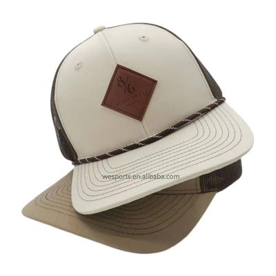 Custom 3D Embroidery Logo Baseball Dad Cap Richardson 112 Trucker Hat with Mesh Cap & Leather Patch Common Fabric Feature