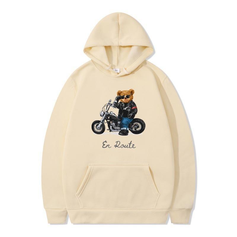 Wintersportwagen Reiches Bärenmuster Bedruckte Hoodies Modische Lässige Sportliche Langärmelige Herren- und Damen-Unisex-Kapuzensweatshirts