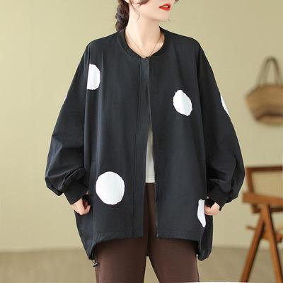 2023 Autumn/Winter Large Polka Dot Cape Coat with Versatile Silhouette and High Capacity, Perfect Windbreaker for the Season.