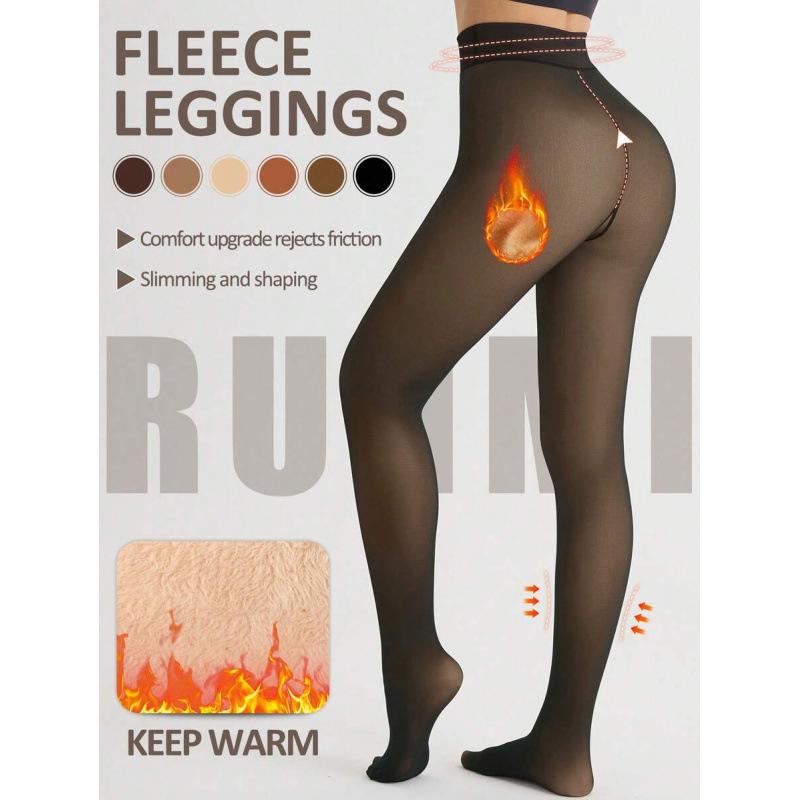 Velvet Warm Fleece-Lined Thermal Leggings L/XL