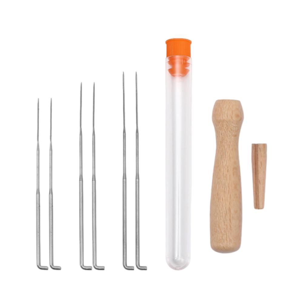 Creative Felting Needles Set Wooden Handle 3 Sizes Felting Needles Felting Needles with Bottle Handmade Professional