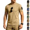 Men's Tactical Outdoor Quick-Dry T-Shirt Crew Neck Loose Fit Breathable Short Sleeve with Hook and Loop Patch Area for Customization
