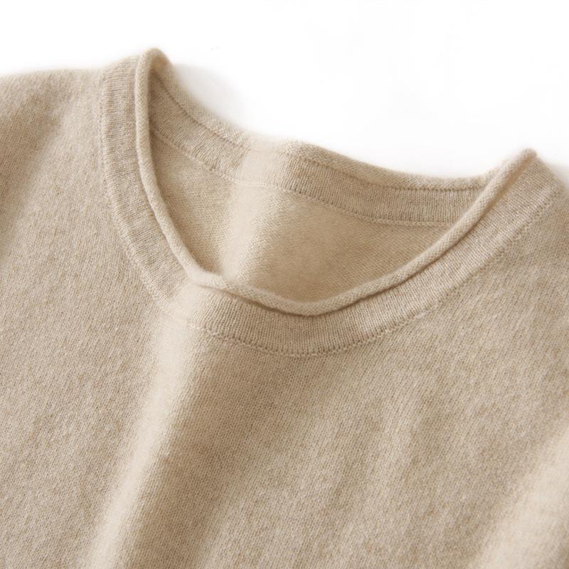 Women's 100% Cashmere Round Neck Loose Knit Sweater - Autumn/Winter