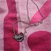 Accessories Pink Bowknot Rhinestone Skull Necklace for Women Fashion Gothic Bone Link Charm Pendant Harajuku Jewelry