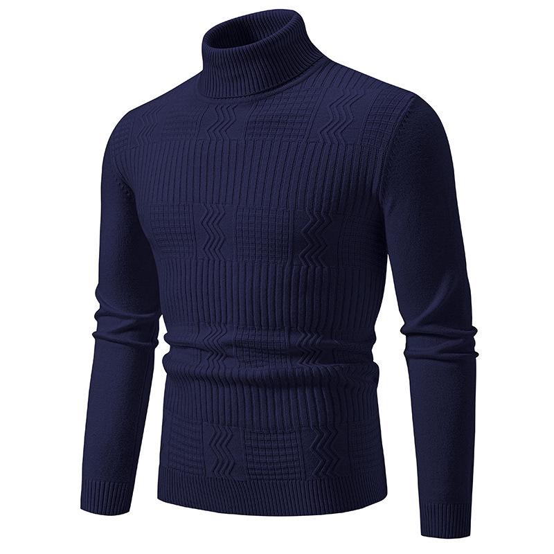 Men s High Neck Casual Pullover Sweater - 2025 Autumn/Winter Fashion Collection, Plus Size Knitwear Large
