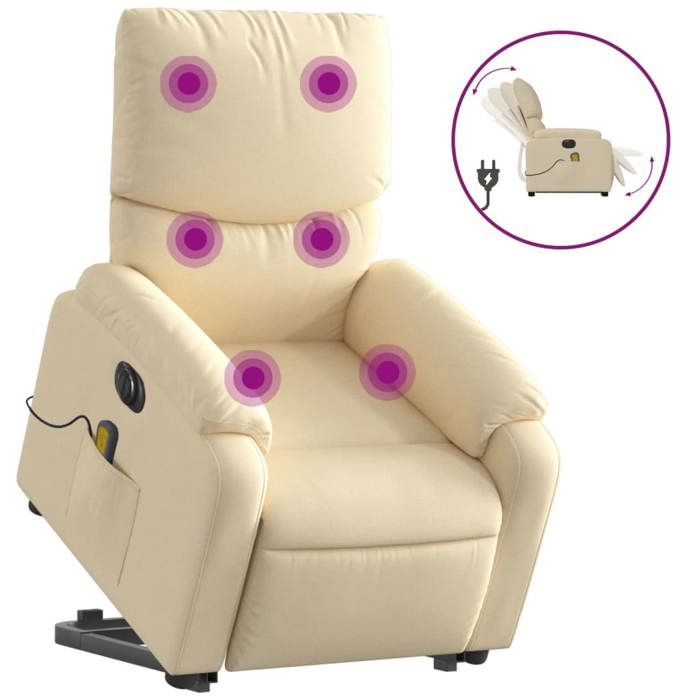VidaXL Electric Massage Recliner, Relaxation Chair with Adjustable Backrest and Footrest, Salon Seat 3204869
