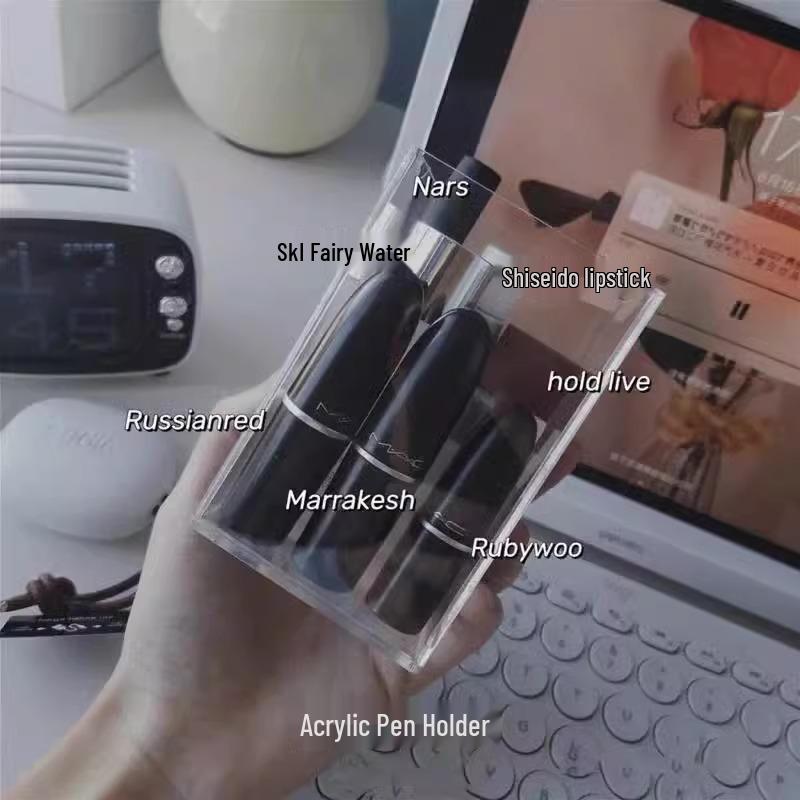 Clear Acrylic Pen Holder: Stylish Organizer for Pens, Pencils & Makeup Tools