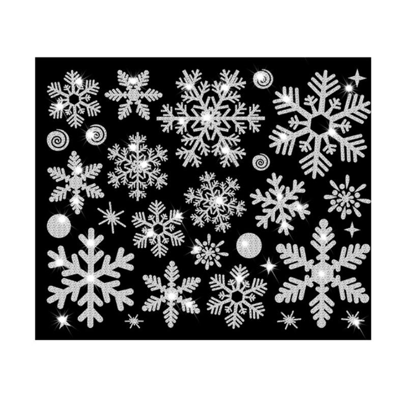 

Рождественская наклейка «Снежинка» с блестками, наклейка на стену, украшение, товары для фестиваля, Нового года, праздничной вечеринки, декор