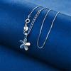 925 Sterling Silver 16-30 Inch Delicate Flower Zircon Pendant Necklace for Women Fashion Wedding Jewelry Accessories