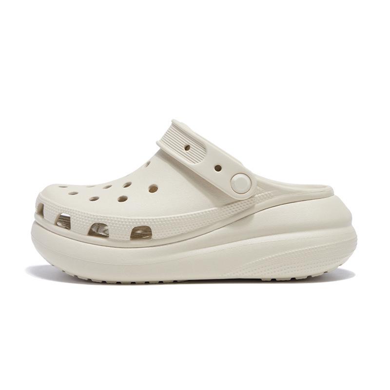 Women s 2025 Summer Puff Holey Shoes: Thick-Sole, Non-Slip Outdoor Closed-Toe Sandals with Cushioned Comfort. 40/41