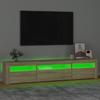 Vidaxl Szafka Pod Tv Z Oświetleniem Led, Dąb Sonoma, 195X35X40 Cm