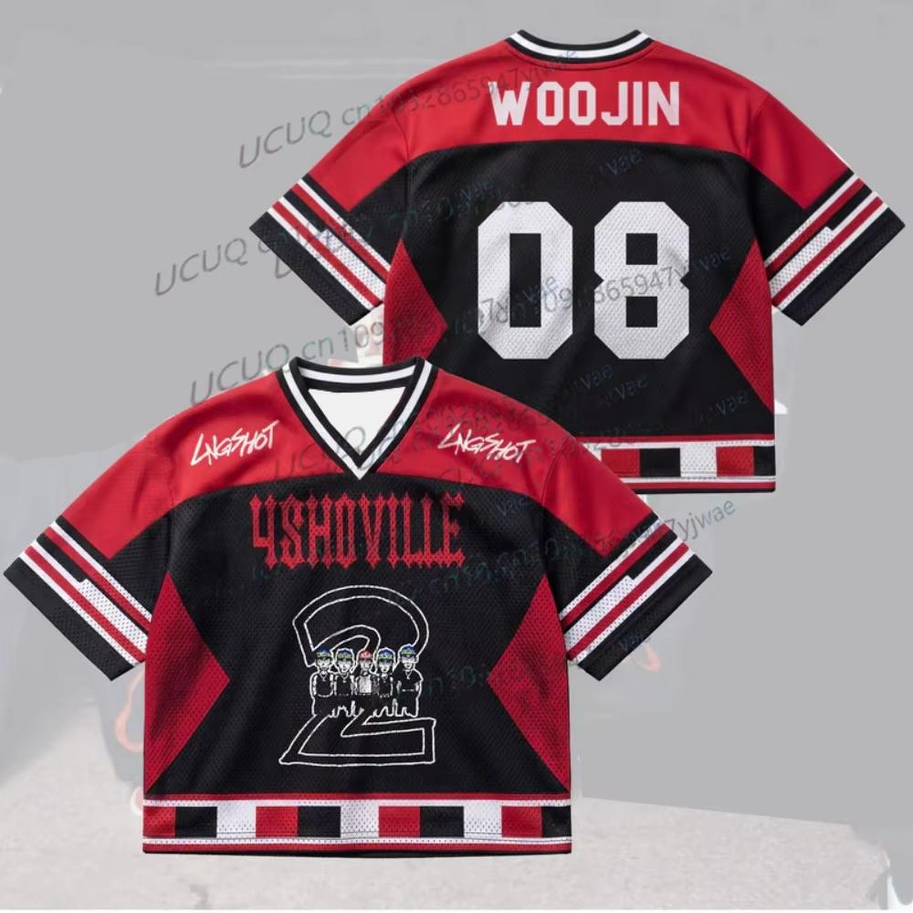 Sommer Damen Herren Jersey Mädchen Lässig Sport 3D Druck Grafik T-Shirt Kpop Fans Geschenke 2026 LNGSHOT V-Ausschnitt 2XL black