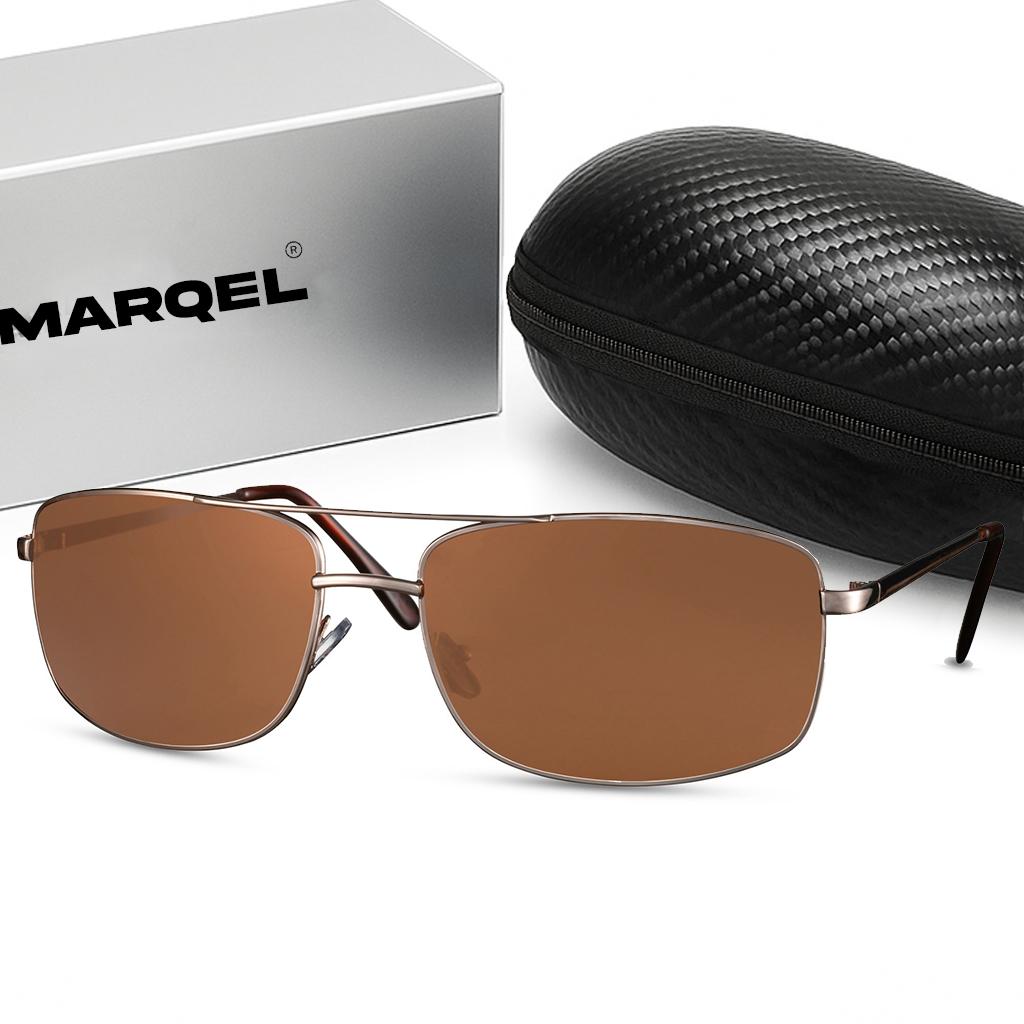 MARQEL Premium Aviator Sunglasses for Men L6131 – UV400 Protection with Stylish Hard Case