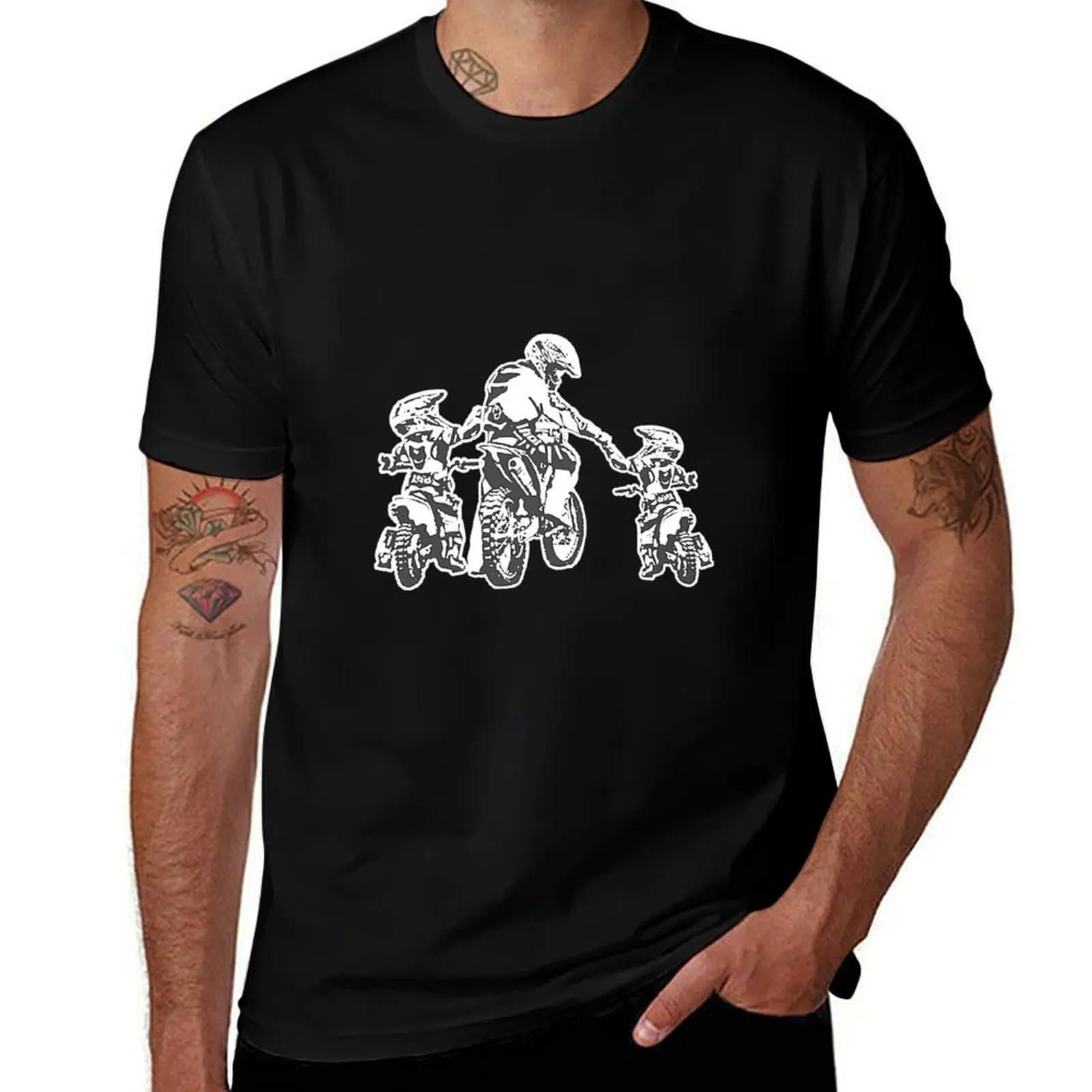 Motorcycle Dad Daddy Father s Day Motocross Gift Father and Sons T-Shirt T Shirt Man Casual T-Shirt 4XL