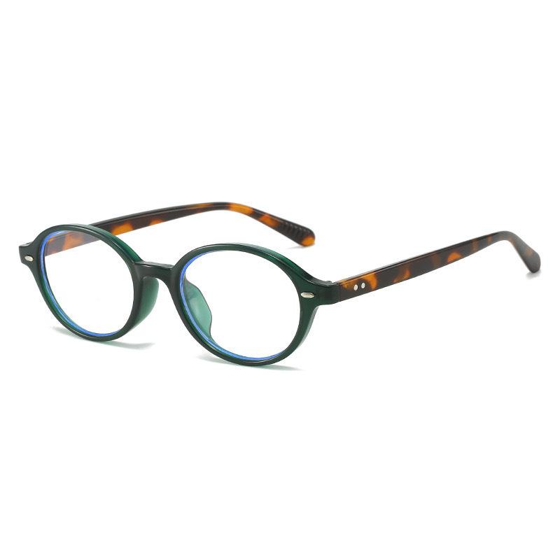 Oval Frame Anti Blue Light Reading Glasses For Women Korean Fashion Retro Leopard Red Thick Frame Fake Glass Computer Eyeglass