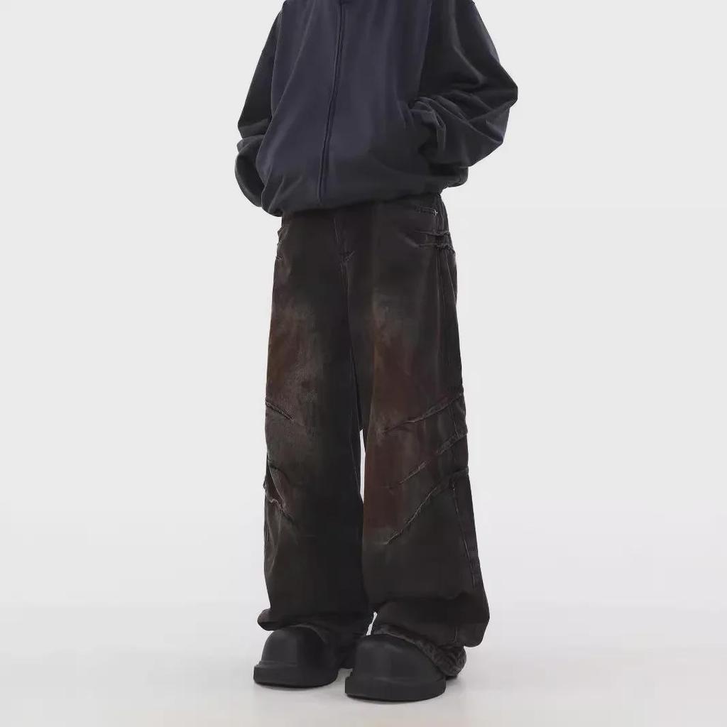 Retro High Street Style Loose Fit Jeans – Unisex Trendy Straight-Leg Pants
