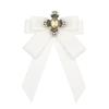 Rhinestone Crystal Ribbon Bow Brooch Polyester Shirt Collar Pin Neckline Decoration Brooches  Women