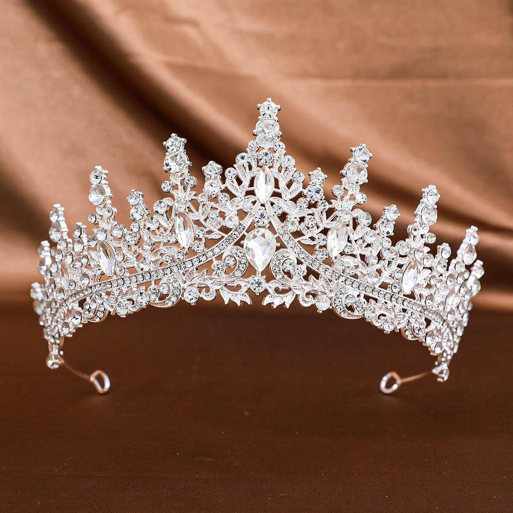 Diadema Corona Nuziale con Strass per Abito da Sera e Servizi Fotografici