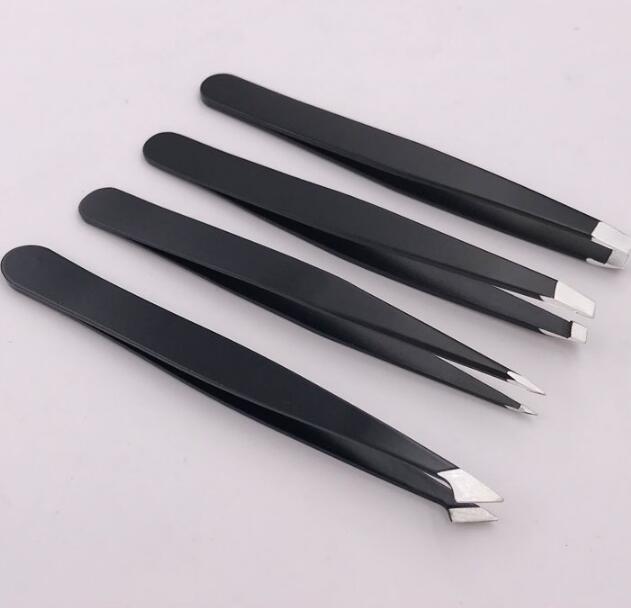 4 Eyebrow Tweezers Set Stainless Steel Eyebrow Clip Stickers Double Eyelid Stickers Tweezers